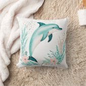 Custom Boho Schattige Dolfijn Kussen Pastel Groen (Deken)