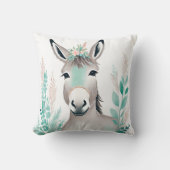 Custom Boho Schattige Ezelkussen Pastel Groen Kussen (Voorkant)