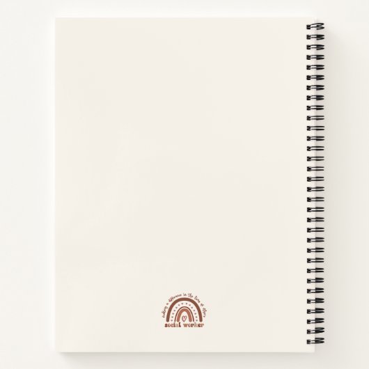 Custom Boho Social Worker Appreciation Afstuderen Notitieboek (Achterkant)