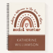 Custom Boho Social Worker Appreciation Afstuderen Notitieboek (Voorkant)