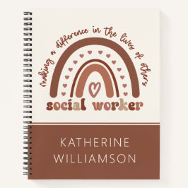 Custom Boho Social Worker Appreciation Afstuderen Notitieboek