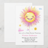 Custom Boho Sun Meisje Baby shower Kaart (Voorkant / Achterkant)