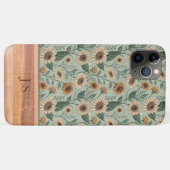 Custom Boho Sunflowers Wood Effect Case-Mate iPhone Case (Achterkant (horizontaal))