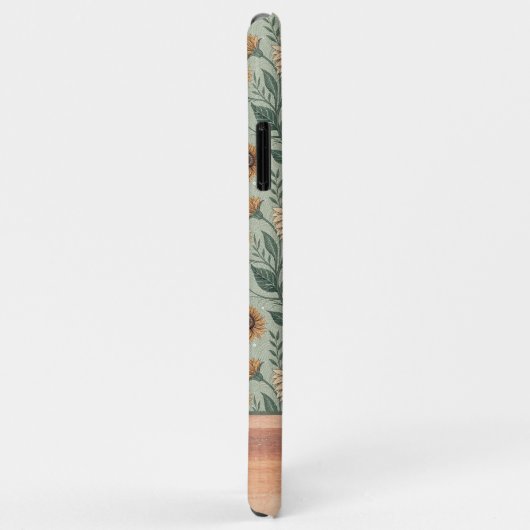 Custom Boho Sunflowers Wood Effect Case-Mate iPhone Case (Achterkant/rechts)
