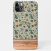 Custom Boho Sunflowers Wood Effect Case-Mate iPhone Case (Achterkant)