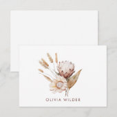 Custom Boho Watercolor Terracotta Wildflower  Notitiekaartje (Voorkant / Achterkant)