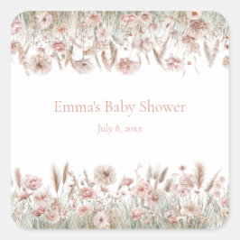 Custom Boho Wildflower Event Stickers