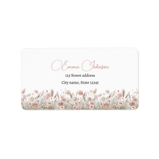 Custom Boho Wildflower Return Address Labels (Voorkant)