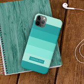 Custom Bold Aqua Turquoise Blauw Groene Art Stripe iPhone Hoesje