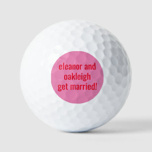 Custom Bold Helder Roze Rood Unieke Wedding Favori Golfballen