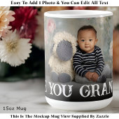 Custom Bold Love You Grandma One Photo Modern Koffiemok