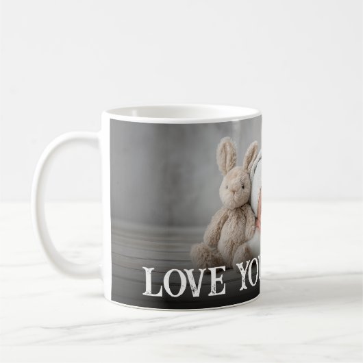 Custom Bold Love You Grandpa One Photo Modern Koffiemok (Links)