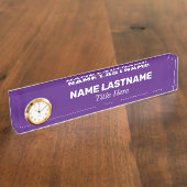 Custom Bold Paarse eenvoudige minimalistische mode Naambordje (Zijkant)