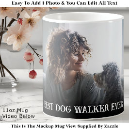 Custom Bold Personalized Dog Walker One Photo  Koffiemok