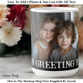 Custom Bold Personalized Family One Photo Koffiemok