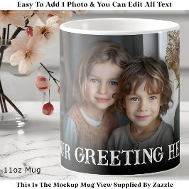 Custom Bold Personalized Family One Photo Koffiemok