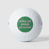Custom Bold Pink Green Unique Wedding Favor Golfballen (Voorkant)