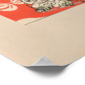 CUSTOM Bold Red Japanese Butterfly Pattern Art  Poster (Hoek)