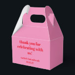 Custom Bold Roze Rood Modern Bat Mitzvah Dank u Bedankdoosjes<br><div class="desc">Aangepaste Vette Typografie Helder Roze en Rood Moderne Bat Mitzvah Dank u Favor Box</div>