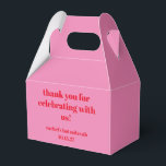Custom Bold Roze Rood Modern Bat Mitzvah Dank u Bedankdoosjes<br><div class="desc">Aangepaste Vette Typografie Helder Roze en Rood Moderne Bat Mitzvah Dank u Favor Box</div>