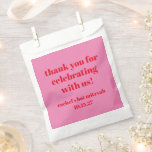 Custom Bold Roze Rood Modern Bat Mitzvah Dank u Bedankzakje<br><div class="desc">Custom Bold Typografie Helder Roze en Rood Modern Bat Mitzvah Bedankt Favor Tassen</div>
