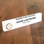 Custom Bold Schoon Wit Minimalistische Moderne Klo Naambordje (Zijkant)