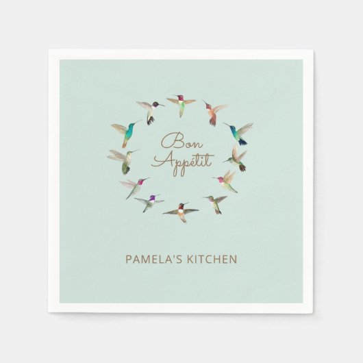 Custom Bon Appétit California Kolibries Servet (Voorkant)