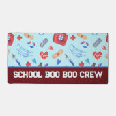 Custom Boo Boo Crew Red Blue School Verpleegkundig Bureaumat (Voorkant)