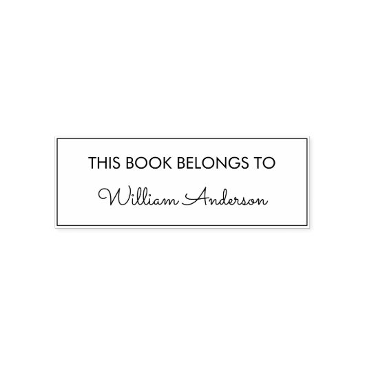 Custom Book behoort tot | Moderne naam Bookplate Zelfinktende Stempel (Design)