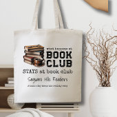 Custom Book Club Naam Bookish Funny Canvas tassen