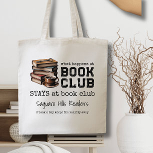 Custom Book Club Naam Bookish Funny Canvas tassen