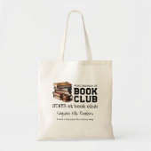 Custom Book Club Naam Bookish Funny Canvas tassen (Voorkant)