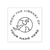 Custom Book Embosser | wereldreizigersvliegtuig Rubberstempel (Afrduk)