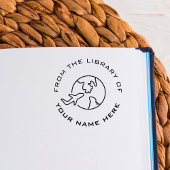 Custom Book Embosser | wereldreizigersvliegtuig Rubberstempel