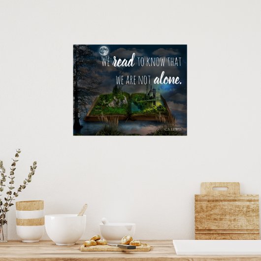 Custom Book Lover C.S. Lewis Poster (Keuken)