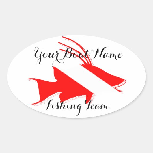 Custom Boot Naam Hog Fish Snapper Sticker (Voorkant)