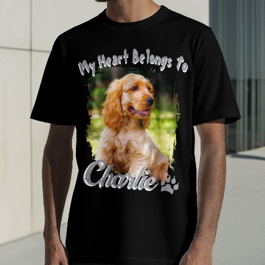 Custom bootleg Typography Name My Heart Belongs To T-shirt