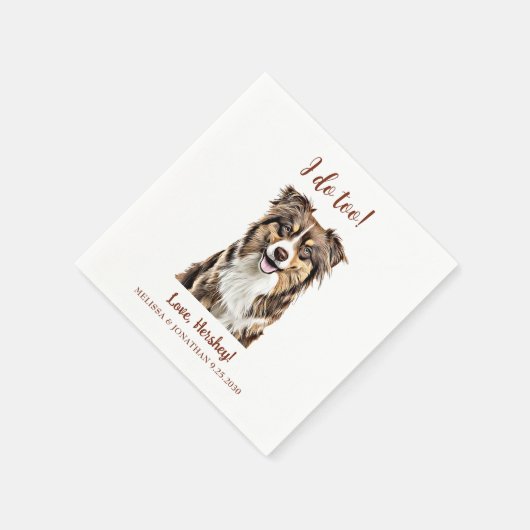 Custom Border Collie Dog gepersonaliseerd Ik doe o Servet (Hoek)