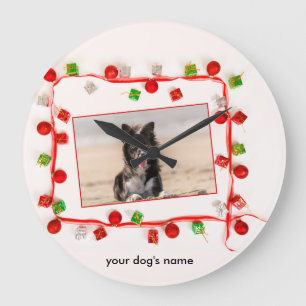 Custom Border Collie Kerstklok Grote Klok