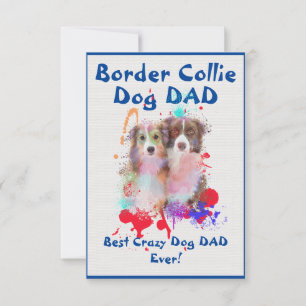 Custom Border Collie Pap Hond Beste Gekke Hond Pap Bedankkaart