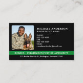 Custom Border Patrol Agent Foto Federale Militaire Visitekaartje (Voorkant)