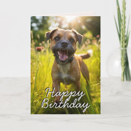 Custom Border Terrier Happy Birthday Kaart