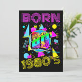 Custom Born 1980's Retro 80"s Klasse Reünie Partij Kaart (Staand voorkant)