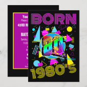 Custom Born 1980's Retro 80"s Klasse Reünie Partij Kaart (Voorkant / Achterkant)