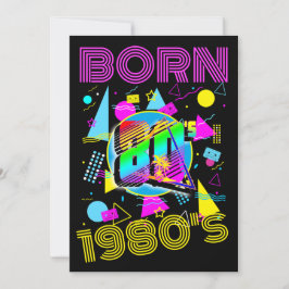 Custom Born 1980's Retro 80"s Klasse Reünie Partij Kaart