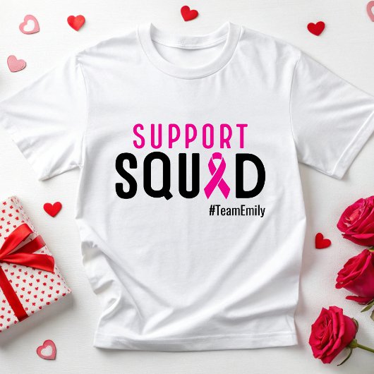 Custom Borstkanker Fighter Support Team Warrior T-shirt