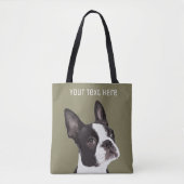 Custom Boston Terrier Canvas tas (Voorkant)