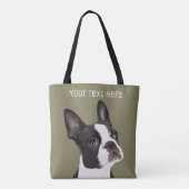 Custom Boston Terrier Canvas tas (Achterkant)