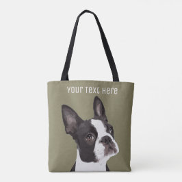 Custom Boston Terrier Canvas tas