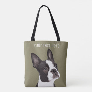 Custom Boston Terrier Canvas tas